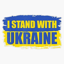 Support Ukraine I Stand with Ukraine Ukrainian Freedom Bumper Sticker Vinyl Decal 5"