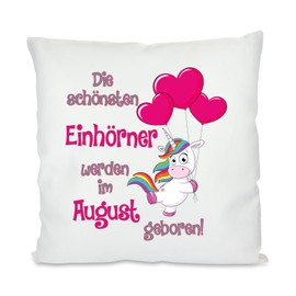 Herzbotschaft The Most Beautiful Unicorns August, Fabric, White, 45 x 45 x 10 cm