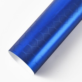 AuMoHall Blue Honeycomb Pattern Carbon Fiber Car Vinyl Wrap Roll Blue Carbon Fiber Matte Finish Car Body Protective Film for Vehicle Exterior Decoration, 59.84" x 19.68"