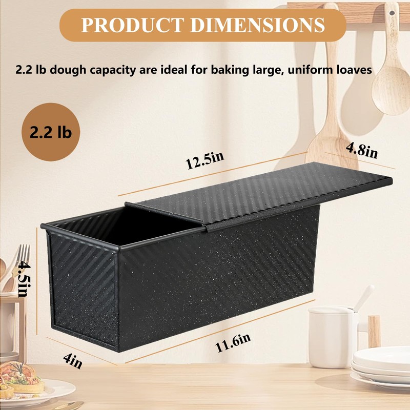 SS&CC Pullman Loaf Pan with Lid 13x4 | 2.2lb Carbon