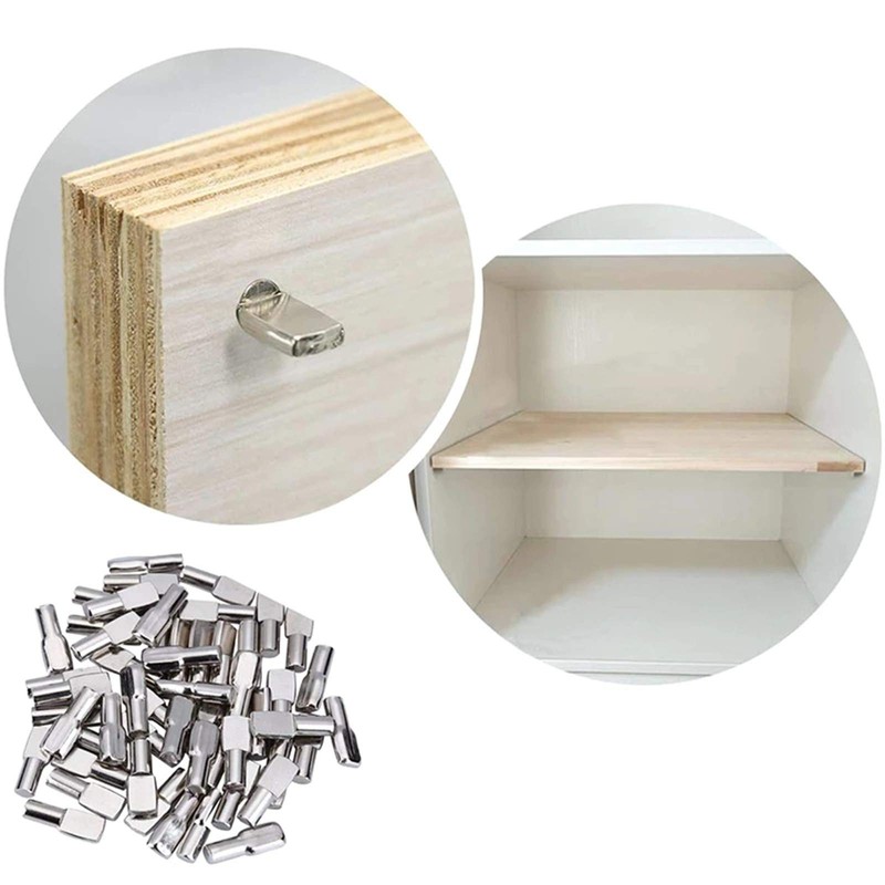 50pcs Shelf Dowels Inserts Dowels 5mm Shelf Brackets Bookcase Cabinet