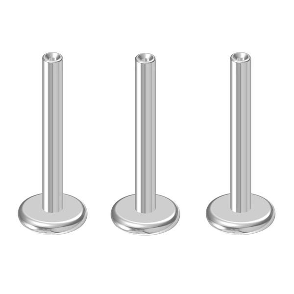 Body CAC Titanium 3PCS16G×10mm Internal Thread Labret Post, Flat Back