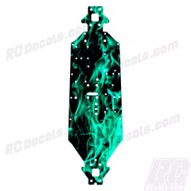 Traxxas Arrma Kraton 6S BLX (V5) Chassis Protector Flames Aqua - ARA8608V5
