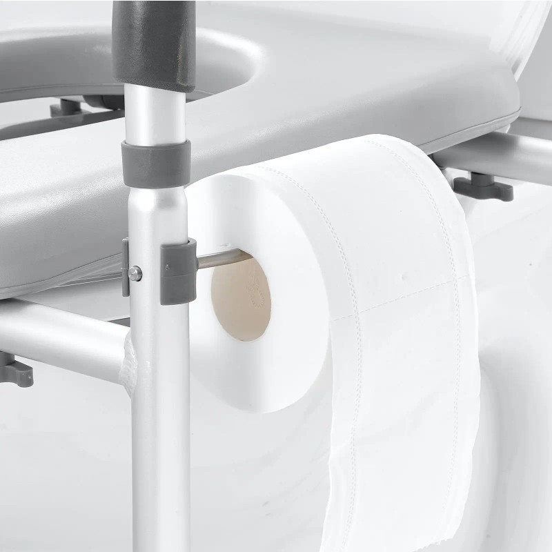 19.3\"-25.2\" Height Adjustable 7-Position Comfort Padded Aluminum Frame Toilet Seat