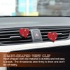 Rebvugr 2PCS Heart-Shaped Car Vent Clip with Rhinestone, Car Vent