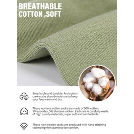 FGZ Womens Thin Cotton Socks, Soft Cotton Bootie Socks Women Above Ankle Crew Socks 5 Pairs(Mix-01,9-11)