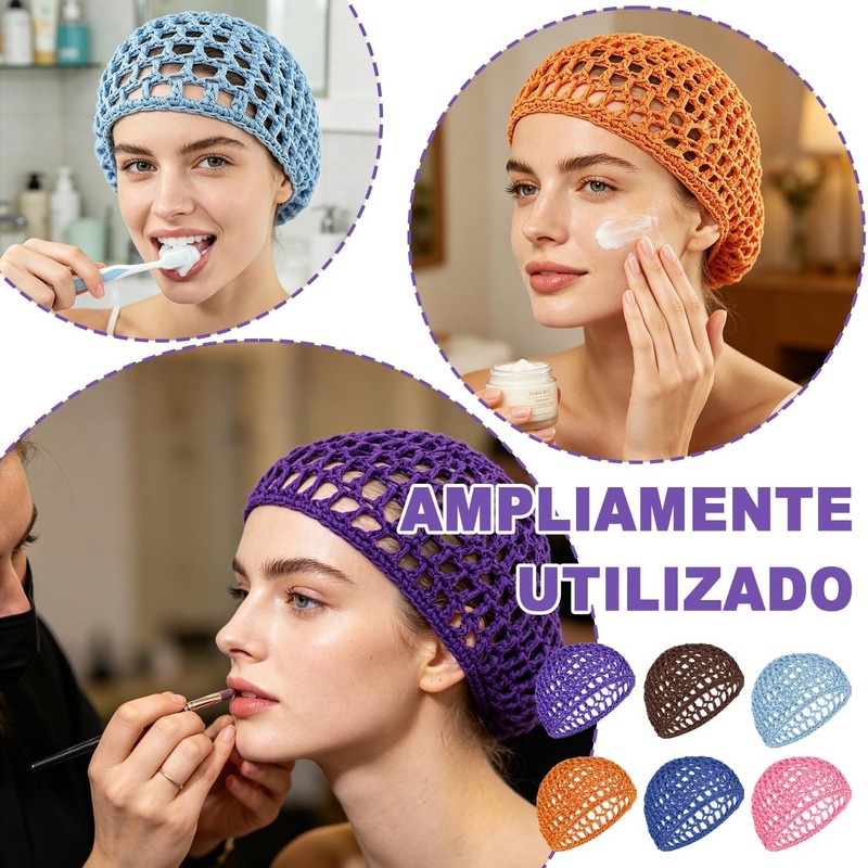 6 Piezas Red para Cabello Elástica, Tubi para Dormir, Tubi