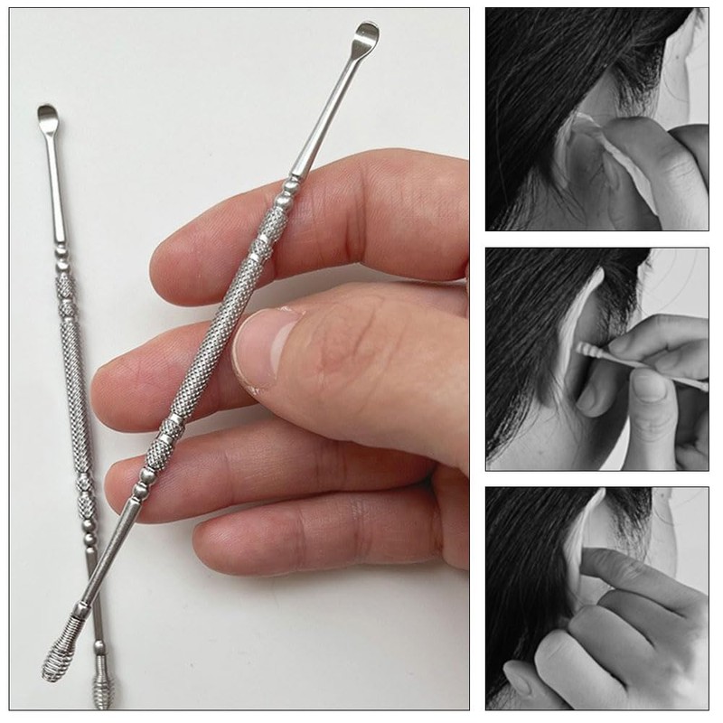 3 Pcs Stainless Steel Ear Cleaning Tool Spring Ear Spoons