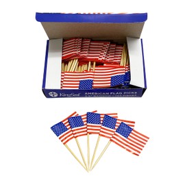 1,440 Count | KingSeal American Flag Toothpicks, 2.5 Inch, Ideal for Sandwiches, Appetizers, Cupcake Toppers, and More - 10 Packs x 144