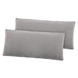 BaSaTex Pack of 2 Cashmere Touch Cushion Covers, Cushion Covers, 40 x 80 cm, Similar to Nicky Teddy Corals Fleece Pillowcase, Grey