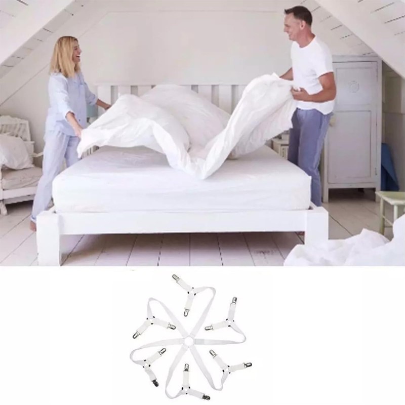 Floatdream 6 Sides Bed Sheet Tensioner, Elastic, Adjustable Elastic Bed