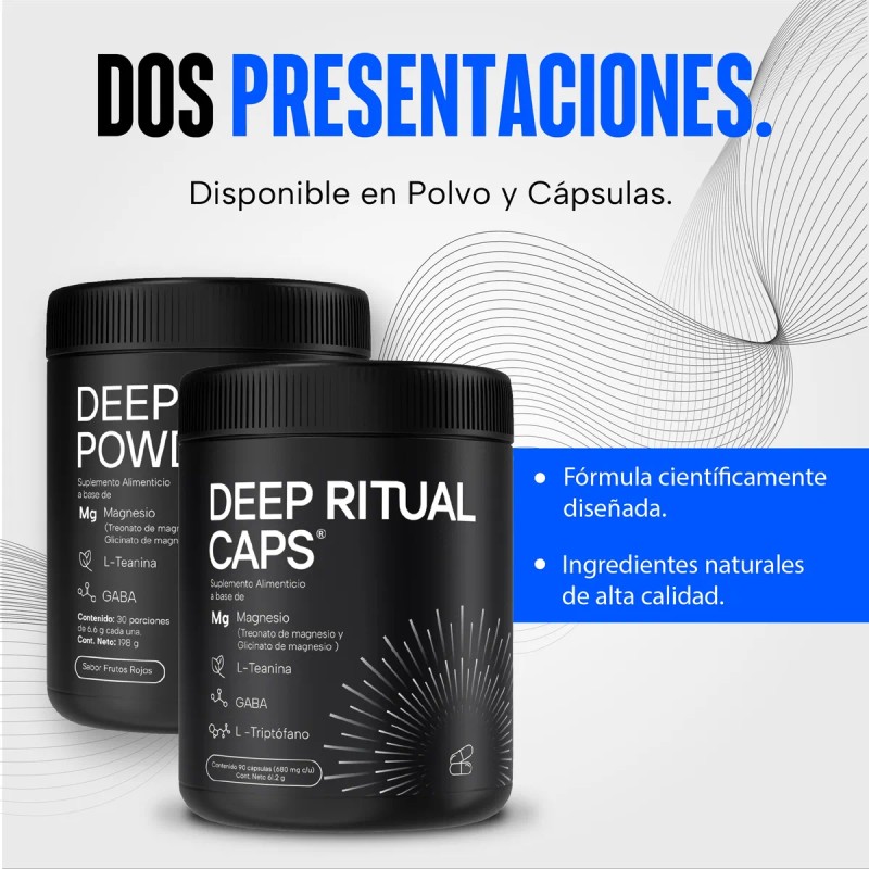 Deep Ritual Caps Suplemento De Magnesio Y Gaba Para 30