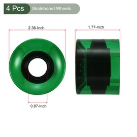YOKIVE 4 Pcs Skateboard Wheels, 78A Skate Scooters Replacement, Great for Skateboarding, Outdoor Street Sports (Clear Green, 60mm OD)