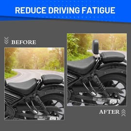 GYMARK Motorcycle Driver Backrest Sissy Bar Pad for H-onda Rebel 300 500 2017-2024 Motorbike Rider Seat Backrest Cushion Accessories