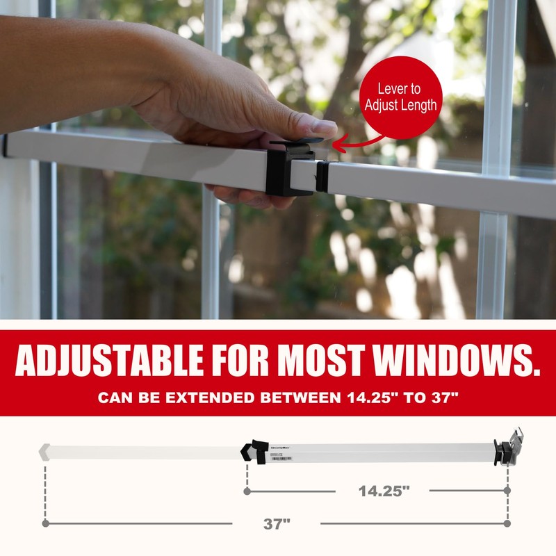 SecurityMan Window Security Bar - Easy Install for Horizontal/Vertical Windows