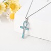 ONEFINITY Ankh Cross Necklace Sterling Silver Turquoise Egyptian Cross Pendant