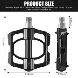 Bicycle Pedals Aluminium Alloy Bicycle Pedals-Mountain Bike Pedals with Removable Non-Slip Studs Mountain Bike MTB Pedals Aluminium Bicycle BMX
