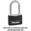 Master Lock Padlock, Covered Aluminum Lock, 1-9/16 in. Wide, Black,