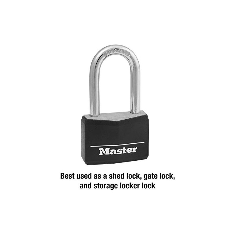 Master Lock Padlock, Covered Aluminum Lock, 1-9/16 in. Wide, Black,