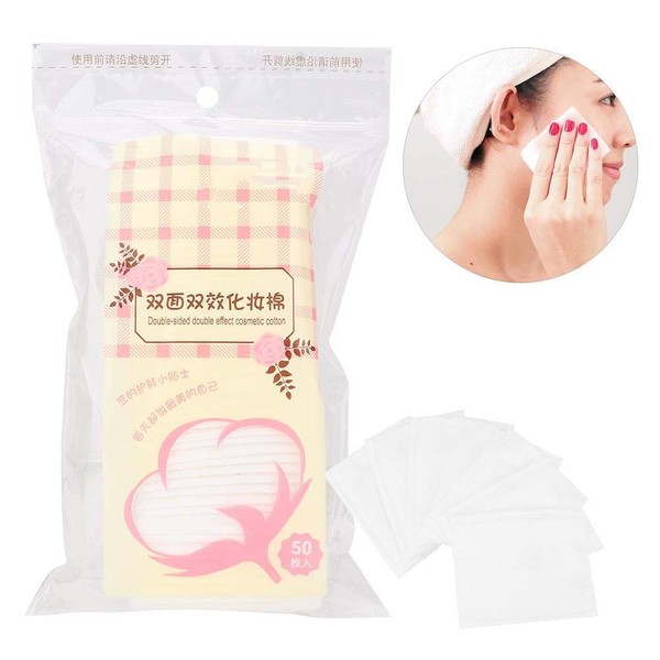 Qkiss 5 x 50 pieces disposable make-up remover, cosmetic cotton pads, face cleansing cotton pads, make-up remover, cosmetic cloth, removing eye make-up, nail polish and for applying skin care products
