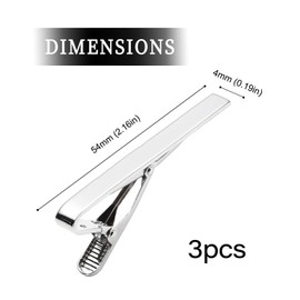 ZAMXHUG Tie Clips for Men - 3 Pieces Classic Tie Clip Stylish Tie Pin Set for Men Everyday Wedding Anniversary Business