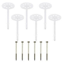 PATIKIL 142mm Perforated Insulation Pins, 30 Pack Insulating Nails Wall Plug Plastic Expansion Bolt for Fixing Foam Boards to Masonry Wall or Ceiling