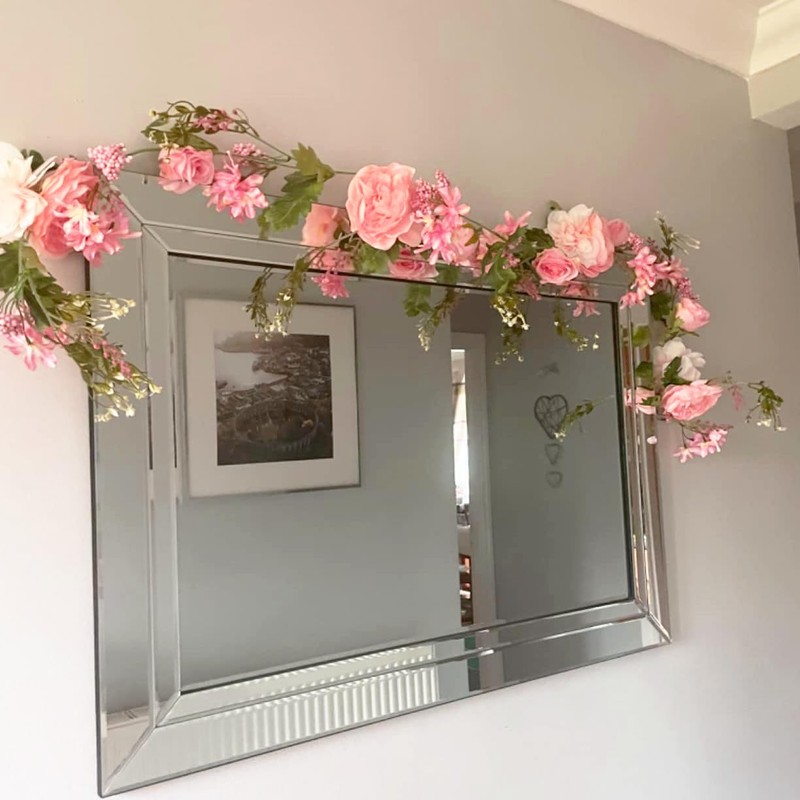 OrgMemory Garland Flower 180cm Wall Hanging Wisteria Artificial Rose Flower