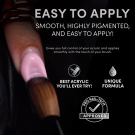 Chaun Legend Acrylic Powder, 2oz Long Lasting Salon Quality, Bubble Free, Self Leveling Professional Manicures, Fake Nails, Carving & Extensions, Pink Wonderland