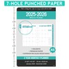 2025-2026 Monthly Planner Refill - Planner Inserts with 7-Hole Punched,