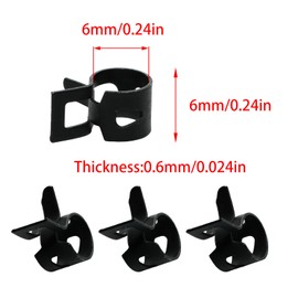 Lilaly 100 Pcs M6 Fuel Line Clamp Hose Clamp Fuel Line Hose Spring Hose Clamps Fuel Hose Clamp (Φ6*6 * 0.6)