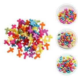 NUOBESTY 200pcs Acrylic Cross Beads for Jewelry Making DIY Bracelets Necklaces Set