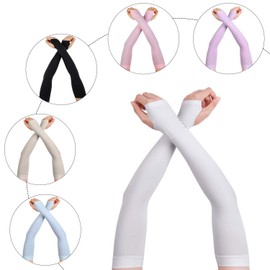 6 Pairs Arm Sleeves for Men Women UPF50 UV Protection Cooling Sun Sleeves Tattoo Cover Up Compression Sports Sleeves to Cover Arms with Thumb Hole