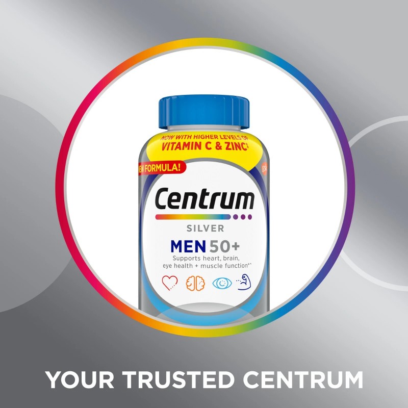 Centrum Silver Mens 50 Plus Vitamins, Multivitamin Supplement, 200 Count