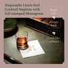 100 Pack Disposable Monogrammed Cocktail Napkins, 5"x5" Linen-Feel Gold Foil