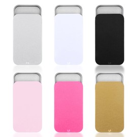 Classicseali 6PCS Mini Salt Tin, 6 Colors Small Tin Box, 2.36 X 1.34 X 0.43 in Small Metal Tin, Rectangular Slide Top Tin Box, for Candies Jewelry Crafts
