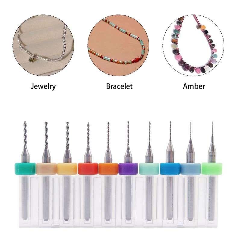 BLMHTWO 20 Pieces Hand Drill, 0.3mm-1.2mm Micro Drill Bit Set