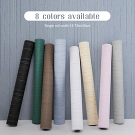 Qianglive Light Blue Grasscloth Wallpaper Peel and Stick Wallpaper Texture Contact Paper 15.7"x120" Vintage Wallpaper Removable Waterproof Wall Paper for Room Walls Cabinets Furniture Drawers Desk