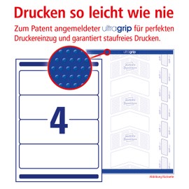 Avery Zweckform L4761-25 Folder Labels for Wide Folders Short e.g. for Leitz Elba Mehle Bene Biella 192 x 61 mm 25 Sheets