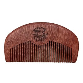Barbanegra Peine de madera para barba y bigote, perfecto para bálsamos y aceites, antiestático, tamaño de bolsillo para todo tipo de barbas.