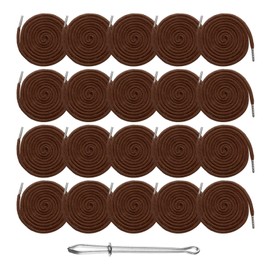 uxcell 20pcs Drawstring Cords 51" Replacement Drawstring Hoodie String Sewing Tool with Easy Threader for Hoodie Sweatpants Jackets Pants Hats Coats Bags, Brown