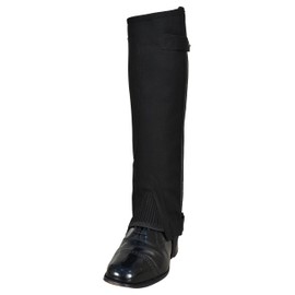 euro fizz Amara Adult Equestrian Half Chaps | Synthetic Leather | Accurate Size Chart in Images (Black, Small)