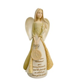 Enesco Foundations Retirement Blessings Journeys Angel Figurine, 9.5 Inch, Multicolor