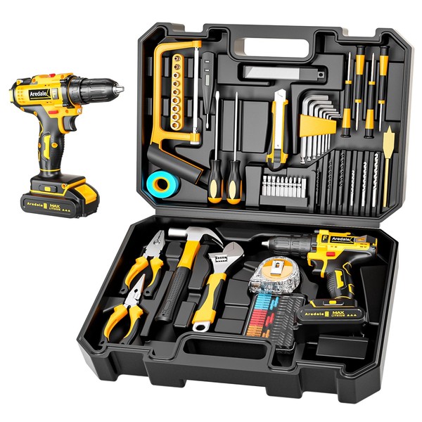 117-Piece Tool Kit with 12V Cordless Drill Mechanic Tool Set