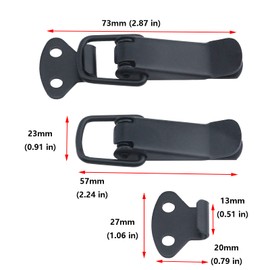 Antrader 4 Set Black Stainless Steel Hardware Cabinet Boxes Spring Loaded Latch Catch Toggle Hasp with Screws