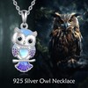 YAFEINI Owl Necklace 925 Sterling Silver Moonstone Owl Pendant Necklace