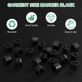 M METERXITY 100 Pack Clothes Hanger Marker Plastic Garment Color Coding Size Clip Fits 3.5mm Rod Clothes Wire Hanger Color Coding Marker [Black]