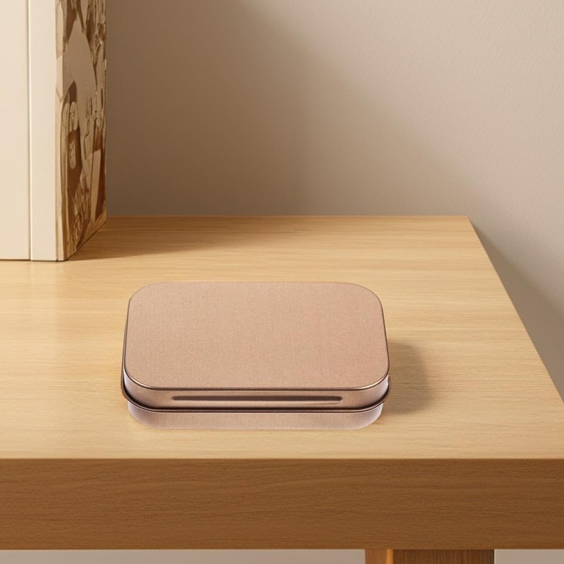 FELTECHELECTR 10pcs Mini Rectangular Tinplate Tin Boxes With Lids Metal