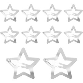 NINFEIQI 10 Pieces Metal Star Hair Clips, 3cm Snap Non Slip Hair Barrettes, Small Cute Star Shaped Hairpins, Cute Hair Barrettes for Kids Girls Women