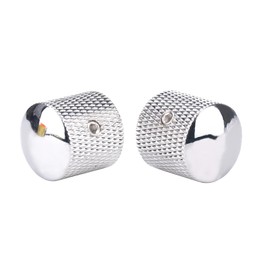 XIYANGJUAN 2Pcs Metal Electric Bass Guitar Knobs Chrome Volume Tone Speed Control Silver Knobs for Fender Telecaster Gibson Les Paul Bass Guitar Accessories (Chrome)