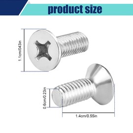 Lyxheth 8PCS Stainless Steel Brake Disc Rotor Screws, Brake Disc Bolts, Brake Rotor Retaining Screw for Front and Rear, 93600-06014-0H Disc Brake Fixing Screw Compatible with Honda Hyundai Mazda